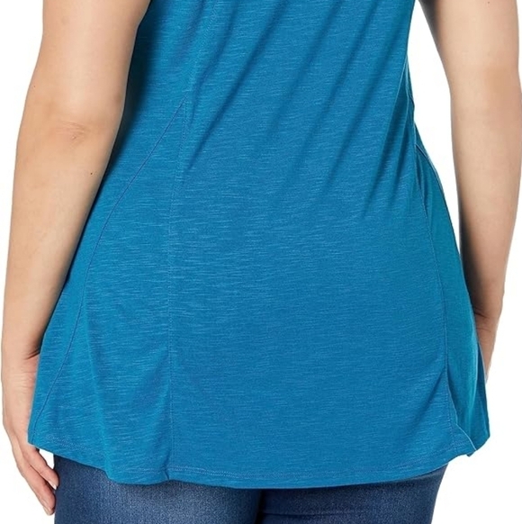 NEW AVENUE Fit-n-Flare Sleeveless Tank in Mykonos Blue sz 14 - Picture 3 of 12